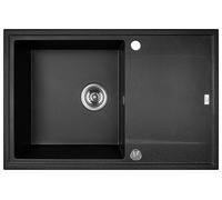 Laveo Megalo fregadero de granito 78x50 cm negro SBE711T