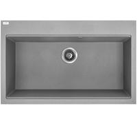 Laveo Tau fregadero de granito 80x50 cm gris/grafito/ónix SBT5108