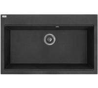 Laveo Tau fregadero de granito 80x50 cm negro SBT7108