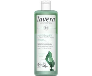 lavera Barrier Balance - Agua micelar de 2 fases, sin alcohol, sin perfume, disuelve el maquillaje resistente al agua, suave a la barrera de la piel, prebióticos, vegano, cosmética natural, 400 ml