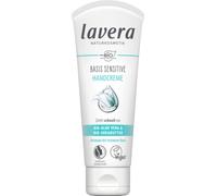 lavera Base Sensitiv Crema de manos con aloe vera orgánico y manteca de karité orgánica, absorbe rápidamente, hidratación duradera, cuidado intensivo, cosmética natural, vegana, orgánica (1 x 75 ml)