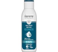 lavera Base Sensitiv Leche Corporal 250 ml, con Aloe Vera y Manteca Karité Orgánica, Hidratación 24h, Certificado PETA