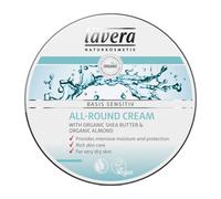 Lavera basis-sensitiv All-Round Cream: Crema corporal hidratante con manteca de karit y aceite de almendras para proteger la piel seca y dejarla