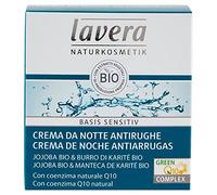 Lavera Basis Sensitiv Crema de Noche Antiarrugas Q10 - Con coenzima Q10 natural - Jojoba & Manteca de karité bio - vegano - biológico - cosméticos naturales 100% certificados - 50 ml