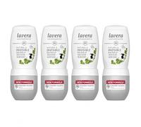 lavera Desodorante Roll-On Natural & Invisible 48h Pack 4 Unidades - Protección Natural Sin Sales de Aluminio - Con Moringa Bio y Minerales Naturales - Vegano - 4 x 50 ml