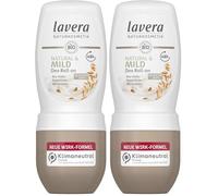 Lavera Desodorante Roll-on Natural y Suave 48h - Vegano - Avena Orgánica y Minerales - Sin Aluminio - Protección Fiable y Aroma Discreto (Paquete de 2)