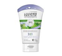 Lavera Gel 3 en 1 Limpiador, Exfoliante y Mascarilla - Menta bio & sílice & ácido salicílico - vegano - biológico - cosméticos naturales 100% certificados - 4 Recipientes de 125 ml
