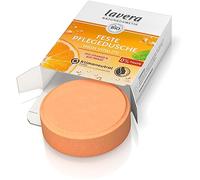 lavera, Gel de ducha de alta vitalidad con BioOrange y BioMinze limpia suavemente la piel sin secarla, 3 veces más duradera que el gel de ducha líquido, cosmética natural, 50 g, blanco, cítricos