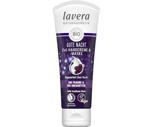 lavera Good Night 2 en 1 crema de manos y máscara 75 ml | Uva orgánica y manteca de karité orgánica, regenerada durante la noche, cosméticos naturales certificados, vegana