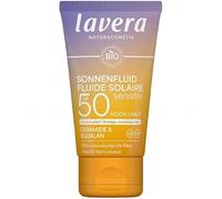 lavera Loción solar Sensitiv UPF 50 - Crema solar para rostro y escote - sin filtro UV químico - para pieles sensibles - vegano - cosmética natural - 40 ml