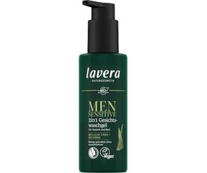 lavera Men Sensitiv 2 en 1 - Gel de lavado facial hidratante, limpieza sin resecar, para pieles sensibles, vegano, cosmética natural, 150 ml