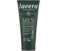 lavera Men Sensitiv Gel de ducha 3 en 1, refrescante y revitalizante, para pieles sensibles, bambú orgánico y aloe vera orgánico, vegano, cosmética natural, 200 ml