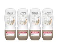 lavera Natural & Mild Desodorante Roll-On 48h Pack 4 Unidades - Desodorante Natural Sin Sales de Aluminio - Con Aloe Vera Bio y Minerales Naturales - 4 x 50 ml