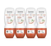 lavera Natural & Strong Desodorante Roll-On 48h Pack 4 Unidades - Desodorante Natural Sin Sales de Aluminio - Con Ginseng Bio y Minerales Naturales - 4 x 50 ml