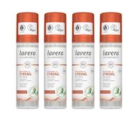 lavera Natural & Strong Desodorante Spray 48h Pack 4 Unidades - Desodorante Natural Sin Sales de Aluminio - Con Ginseng Bio y Minerales Naturales - 4 x 75 ml