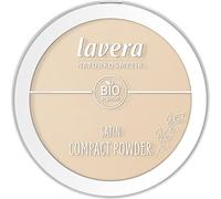 lavera Satin Compact Powder Medium 02- nude - Aceite de almendras orgánico y polvo de arroz orgánico - vegano - matificante - de larga duración - textura aterciopelada (1 x 9,5 g)