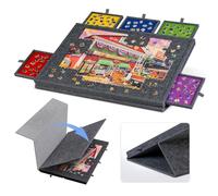 LAVIEVERT Tablero de rompecabezas inclinable con soporte y cubierta diseñados 2 en 1, almacenamiento de mesa de fieltro súper ligero con 6 cajones para adultos y niños, mesa de rompecabezas portátil