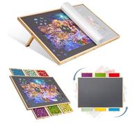 Lavievert Tablero de Rompecabezas Inclinable y Giratorio Para Adultos Con 6 Cajones y Cubierta - Mesa Portátil de Madera Con Superficie Antideslizante Para Hasta 1500 Piezas