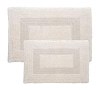 Lavish Home - Juego de 2 tapetes de baño de algodón, Lavables a máquina, para baño, Cocina o lavandería, Color Marfil