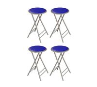 Lavish Home Juego de taburetes plegables - Juego de cuatro taburetes acolchados de 24 pulgadas con capacidad de 220 libras para cocina, dormitorio o sala de recreo - Taburetes portátiles para adultos