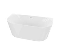 LAVITA Bañera de pared independiente Caldera 1600 acrílico 160 x 75 x 58 cm bañeras forma rectangular moderna bañera acrílica independiente 2 personas 250 L revestimiento antimicrobiano blanco brillo