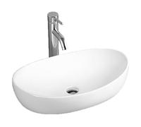 LaVita Barco lavabo 65x42 cm oval sobre encimera blanco brillante 5908211410173