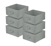 lavita Caja de almacenamiento plegable de 31 x 31 x 15 cm, organizador de cajones, sistema de organización para ropa, almacenamiento y organización de ropa, color gris claro, 6 unidades