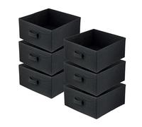 lavita Caja de almacenamiento plegable de 31 x 31 x 15 cm, organizador de cajones, sistema de organización para ropa, almacenamiento y organización de ropa, 6 unidades, color negro