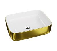 LaVita Galera lavabo 50.5x40 cm sobre encimera blanco-oro brillante 5900378322597