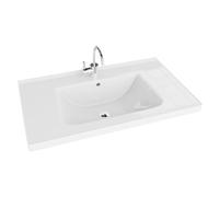 LAVITA Lavabo para muebles Kansas 800, lavabo con rebosadero y orificio para grifo, de porcelana de alta calidad, 81 x 49 x 21 cm, color blanco brillante