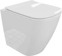LaVita Tyber taza de inodoro con asiento de cierre suave de pie sin reborde blanco brillante 5900378332572