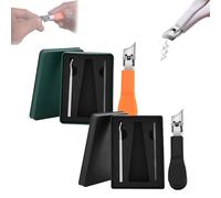 Lavito Nail Clipper, Caurat Slanted Nail Clippers, Wide Jaw Opening Anti-Splash Slanted Nail Clipper, Ultra Sharp Large Anti-Splash 25° Slant Edge Nailclipper for Women and Men (Black+Orange)