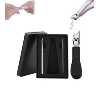 Lavito Nail Clipper, Caurat Slanted Nail Clippers, Wide Jaw Opening Anti-Splash Slanted Nail Clipper, Ultra Sharp Large Anti-Splash 25° Slant Edge Nailclipper for Women and Men (Black-1set)