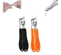 Lavito Nail Clipper, Caurat Slanted Nail Clippers, Wide Jaw Opening Anti-Splash Slanted Nail Clipper, Ultra Sharp Large Anti-Splash 25° Slant Edge Nailclipper for Women and Men (2pcs-Mix)