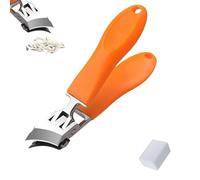 Lavito Nail Clipper, Lavito Slanted Nail Clippers, Microscopic Micrscopic Nails Clippers, Wide Jaw Opening Anti-Splash Slanted Clipper, for Ingrown and Thick Toenails (Orange)