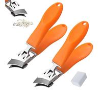 Lavito Nail Clipper, Lavito Slanted Nail Clippers, Microscopic Micrscopic Nails Clippers, Wide Jaw Opening Anti-Splash Slanted Clipper, for Ingrown and Thick Toenails (2Pcs*B)