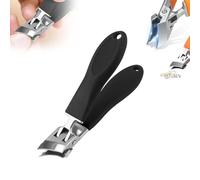 Lavito Nail Clipper,Wide Jaw Opening Anti-Splash Slanted Nail Clipper,Portable Ultra Sharp Nail Clippers for Ingrown Nails and Thick Toenails (Black)