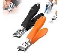 Lavito Nail Clipper,Wide Jaw Opening Anti-Splash Slanted Nail Clipper,Portable Ultra Sharp Nail Clippers for Ingrown Nails and Thick Toenails (Black+Orange)