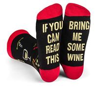 Lavley - Calcetines para hombre para leer este bring me - Vino, bacon, taco, té - Calcetines divertidos para el regalo de la novedad - y mujeres Vino Talla única