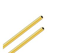 LAVMHAB Tubo de latón de 7 mm de diámetro exterior x 1 mm de grosor de pared de 300 mm de longitud, tubos redondos de latón sin costuras para manualidades, 2 unidades
