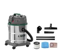 Lavor Dozzy Power 20 XS Aspirador de sólidos y líquidos 1400 W, 20 L, Filtro HEPA, depósito de Acero Inoxidable, sacudidor neumático del Filtro y función de soplado 2 en 1