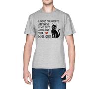 Lavoro Duramente Affinché Il Mio Gatto Abbia Grey Men's T-Shirt tee