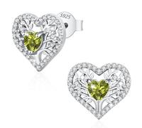 LAVUMO Pendientes Mujer Corazón Árbol Vida Joyas para Mujer Auténtica Plata de Ley 925 Regalos Originales, Esposa Mamá Novia Navidad Cumpleaños Día de San Valentín