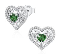 LAVUMO Pendientes Mujer Corazón Árbol Vida Joyas para Mujer Auténtica Plata de Ley 925 Regalos Originales, Esposa Mamá Novia Navidad Cumpleaños Día de San Valentín