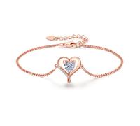 LAVUMO Pulsera Mujer Amor Pulsera Auténtica Plata 925 5A Zirconia Joyas de Mujer Regalos Originales para Esposa Mamá Novia en Navidad San Valentín Dia de La Madre Cumpleaños Aniversario