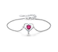 LAVUMO Pulsera Mujer Amor Pulsera Plata 925 5A Zirconia Joyas de Mujer Regalos Originales para Esposa Mamá Novia en Navidad San Valentín Dia de La Madre Cumpleaños Aniversario