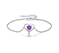 LAVUMO Pulsera Mujer Amor Pulsera Plata 925 5A Zirconia Joyas de Mujer Regalos Originales para Esposa Mamá Novia en Navidad San Valentín Dia de La Madre Cumpleaños Aniversario