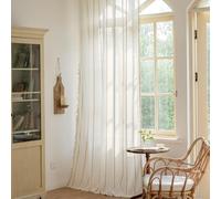 Lavyhuno Cortinas bohemias bordadas a rayas que filtran la luz, semiopacas, de algodón, oscurecimiento con borlas, cortinas con dobladillo para cortinero, cortinas para sala de estar, dormitorio, 52