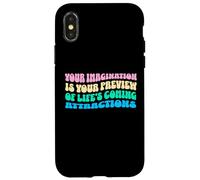 Law of Attraction Manifesting Spiritual Growth Retro Wavy Carcasa para iPhone X/XS