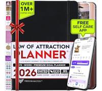 Law of Attraction - Planificador semanal, para incrementar la productividad y la felicidad, organizador, diario, color negro B5 Dated 2020